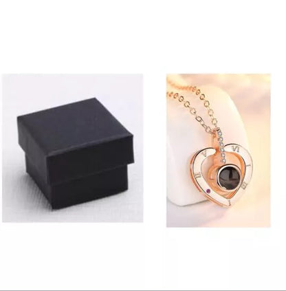 Subloom Heart 100 I Love You silver necklace with heart-shaped pendant