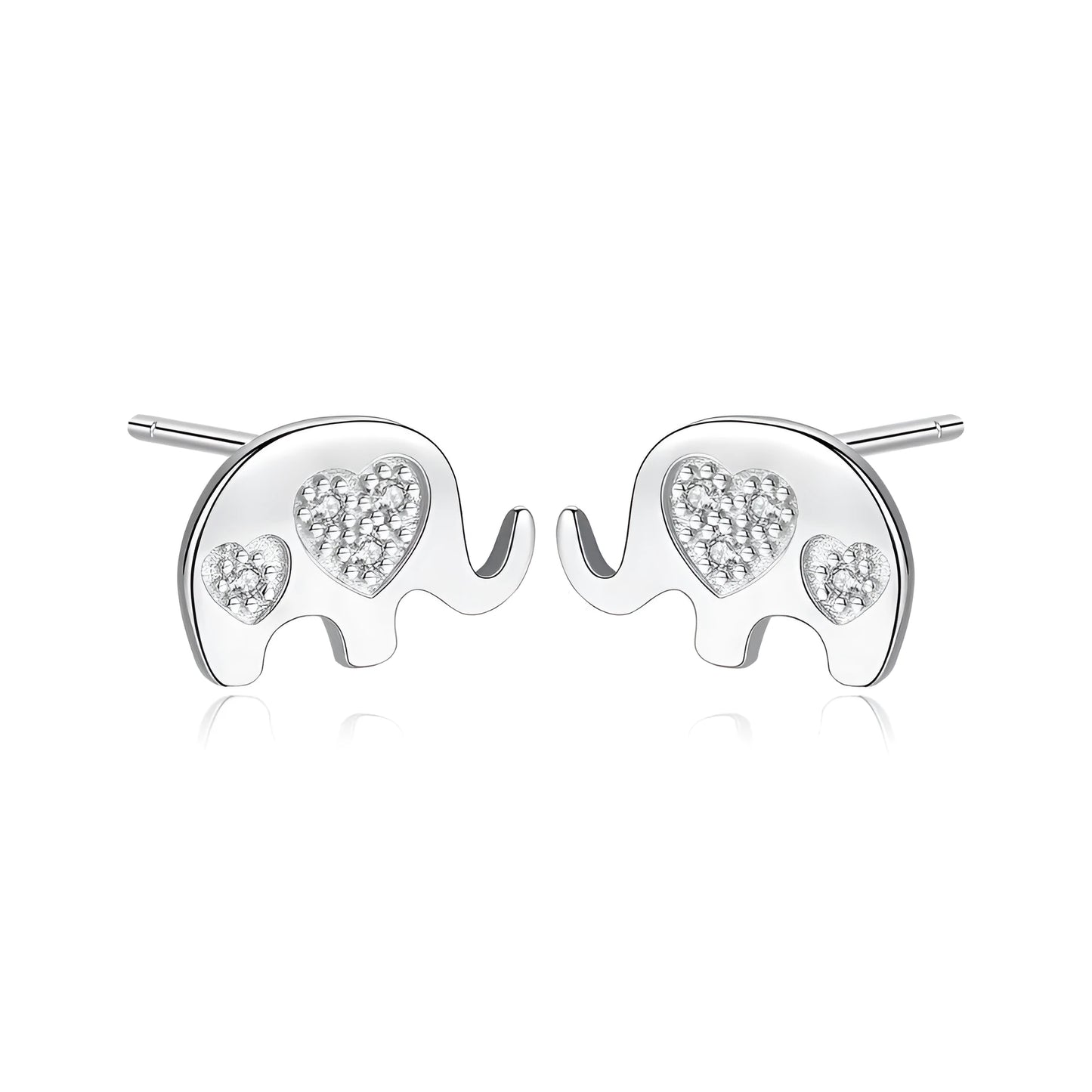 Silver geometric drop earrings measuring 0.6cm by 0.9cm with gem setting detailing