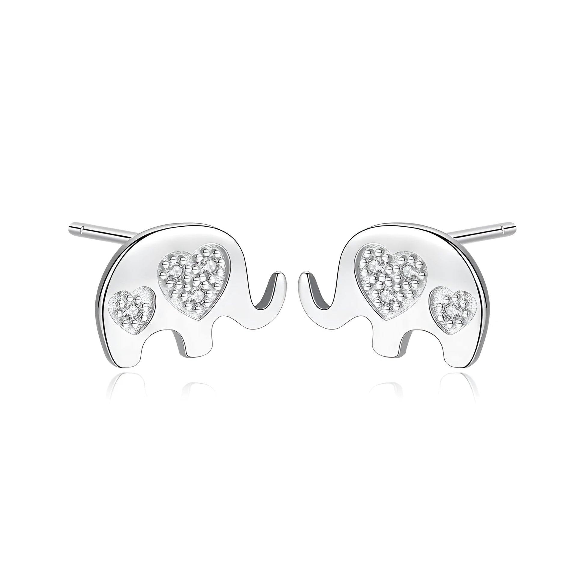 Silver geometric drop earrings measuring 0.6cm by 0.9cm with gem setting detailing