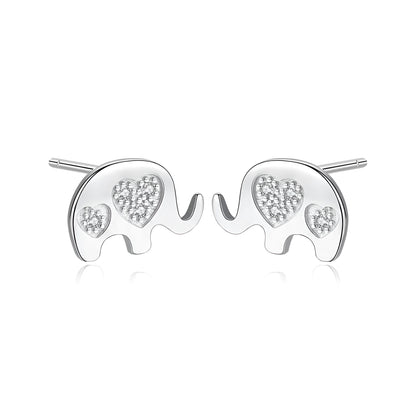 Silver geometric drop earrings measuring 0.6cm by 0.9cm with gem setting detailing