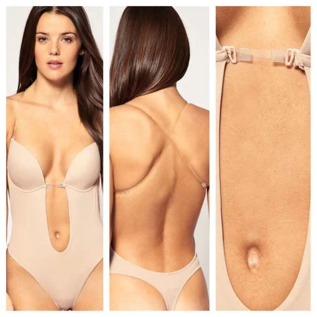 Backless shapewear bra designed to provide a smooth, flattering silhouette under summer dresses