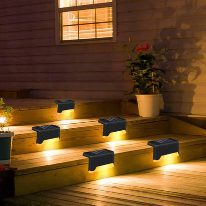 Coffee-coloured solar step light with solar panel, dimensions 78x45x42mm