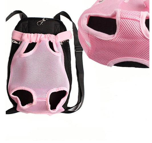 Versatile pet carrier backpack made of breathable mesh material for dogs in various sizes and colors