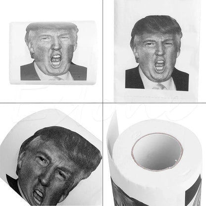 Hillary Donald Trump Roll It toilet paper, 100% wood pulp, 240 knots per roll