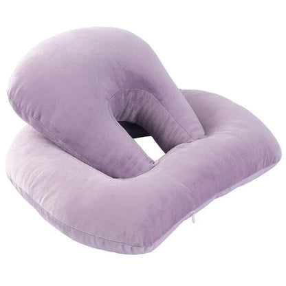 Comfortable U-Shaped Desk Neck Pillow with Plush Velvet Exterior and Adjustable Arm Rest Support
