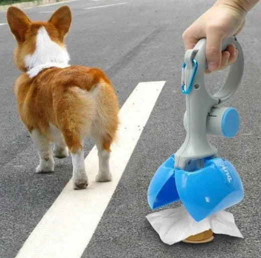 Portable dog waste disposal system with built-in trash bag dispenser for hassle-free pet cleanup on the go
