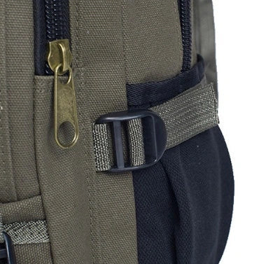 Stylish men's canvas backpack with zipper, perfect for students and professionals