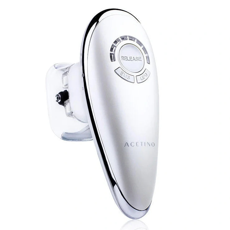 White EMS vacuum massage device with large and small suction cups, measuring 154mm long with control buttons