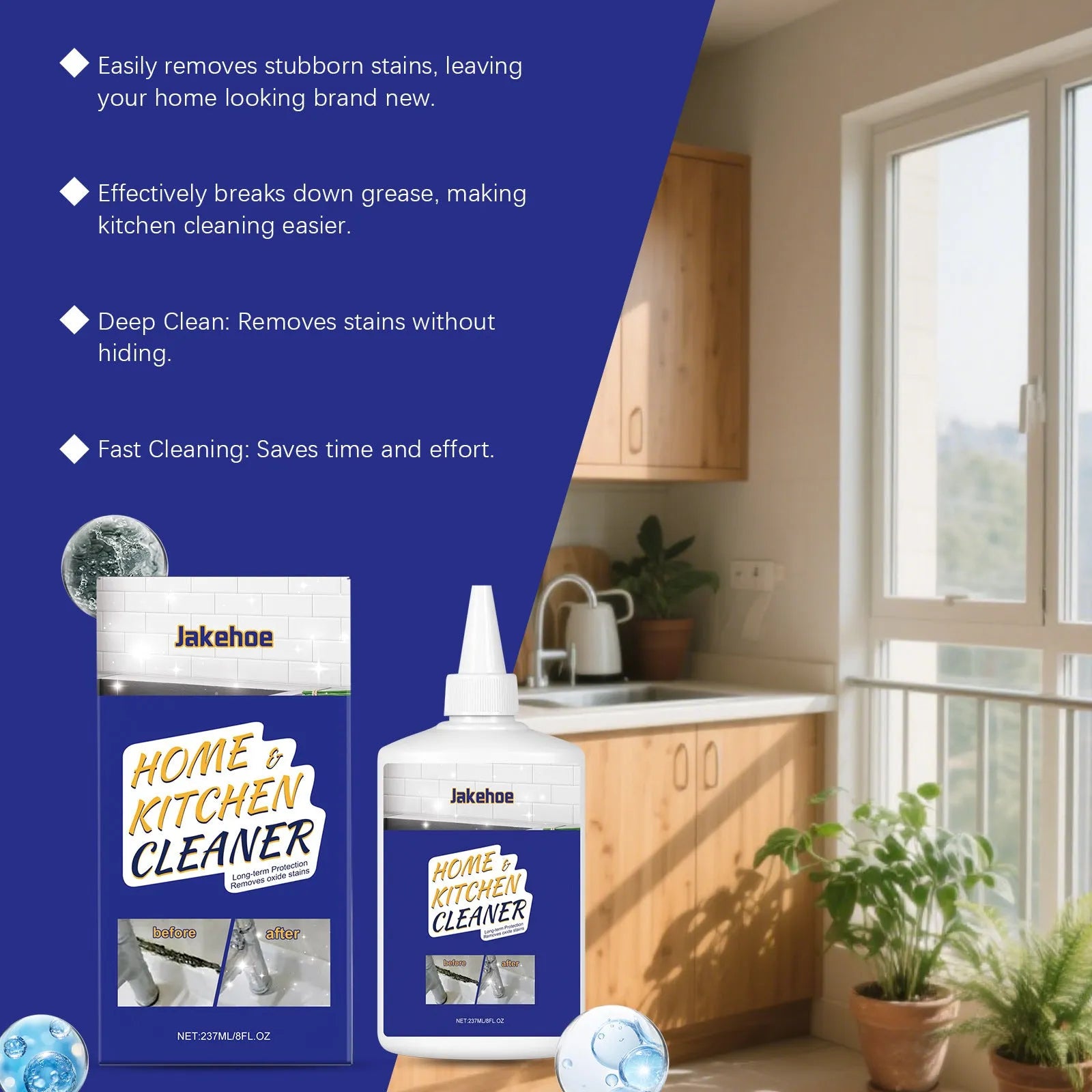 237ml tube of thick white decontamination gel for cleaning bathroom and kitchen limescale and grime