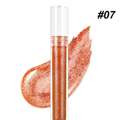 15 Colour Laser Lip Lacquer tubes showing waterproof formula with laser powder technology