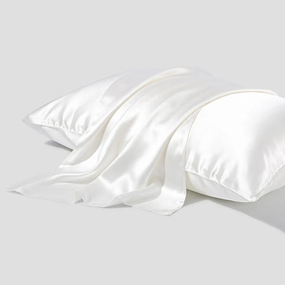 Dark grey mulberry silk pillowcase with envelope closure, sizes 43cm x 63cm, 48cm x 74cm, 51cm x 76cm