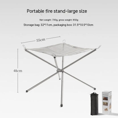 Stainless steel barbecue net with grill for outdoor cooking with groups