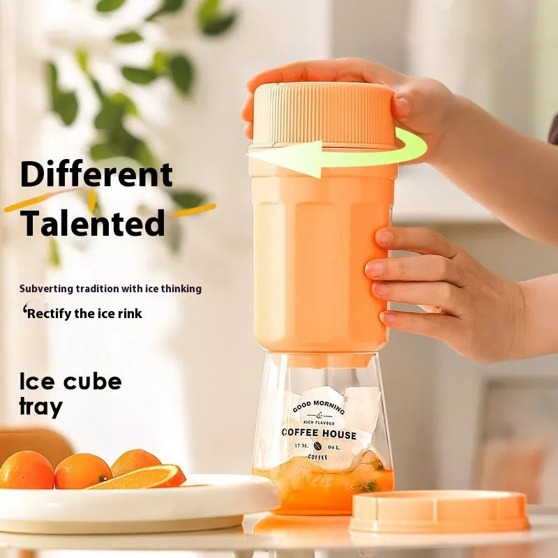 Twist-release ice cube tray with sealing lid in green, peach, or white colour options
