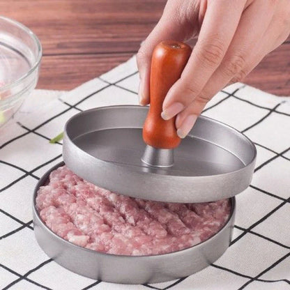 Aluminium alloy round burger press for making uniform meat patties