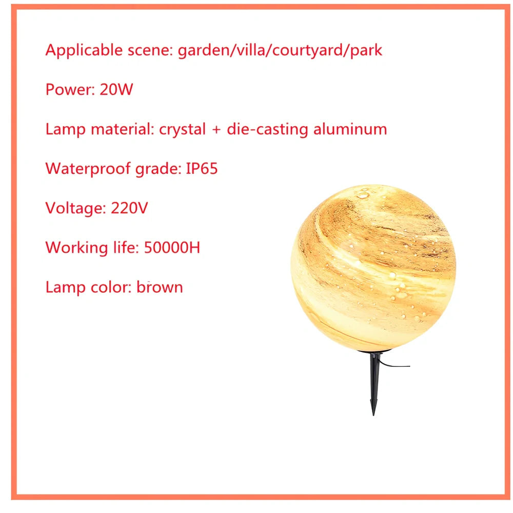 Solar lawn lamp in garden setting showing waterproof construction and LED illumination