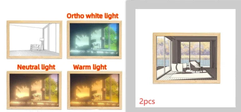 Customizable illuminated picture frame with adjustable LED lighting for home decor