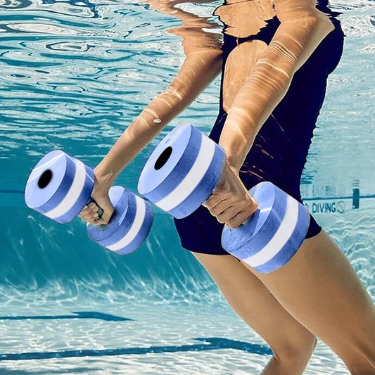 Rose red EVA water dumbbells with snap closure for pool exercises