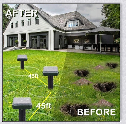 Outdoor Solar Ultrasonic Pest Repellent - Ultrasonic Animal Deterrent with Waterproof Solar-Powered Design