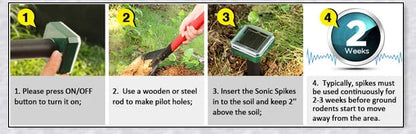 Outdoor Solar Ultrasonic Pest Repellent - Ultrasonic Animal Deterrent with Waterproof Solar-Powered Design
