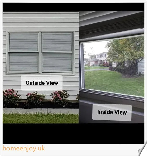 1 Way Vision Horizontal Blinds for exterior windows, featuring energy-saving properties and UV protection for a healthy living environment.