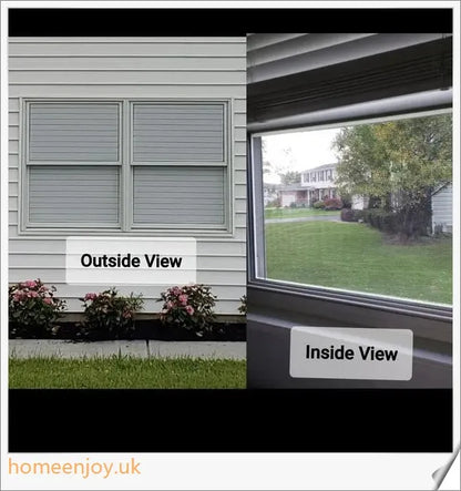 1 Way Vision Horizontal Blinds for exterior windows, featuring energy-saving properties and UV protection for a healthy living environment.