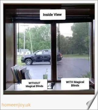 1 Way Vision Horizontal Blinds for exterior windows, featuring energy-saving properties and UV protection for a healthy living environment.