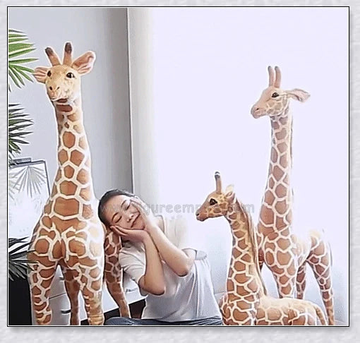 Huge soft and cuddly giraffe plush toy in various sizes for children's bedroom decor and playtime