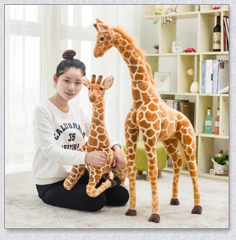 Huge soft and cuddly giraffe plush toy in various sizes for children's bedroom decor and playtime