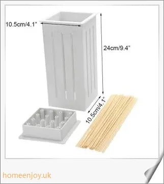 Stainless steel and plastic Easy Kebab Maker for creating 16 perfectly portioned skewered treats