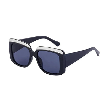 Luxury oversized square sunglasses with UV400 protection, featuring a modern hybrid frame design and gradient lenses