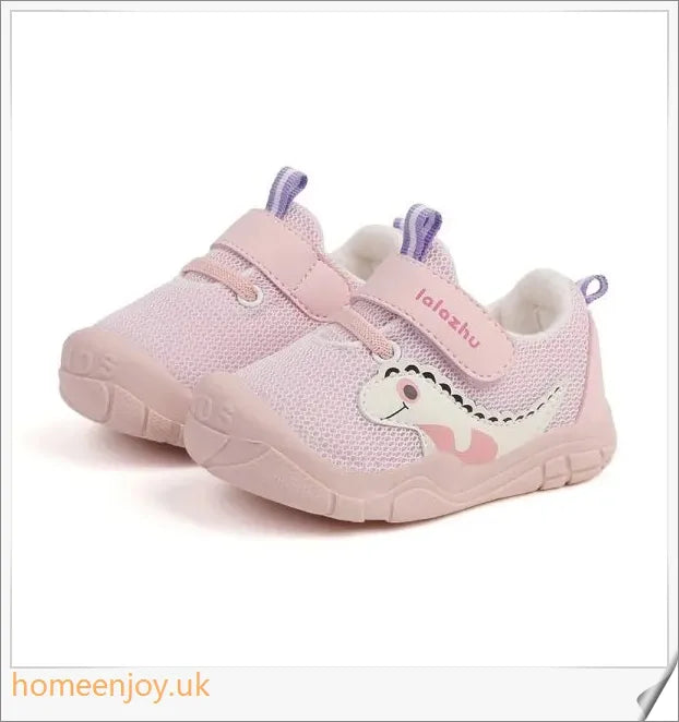 Baby Boy's Soft-Soled Toddler Shoes in a charming cartoon design, featuring breathable mesh and a non-slip, wear-resistant sole