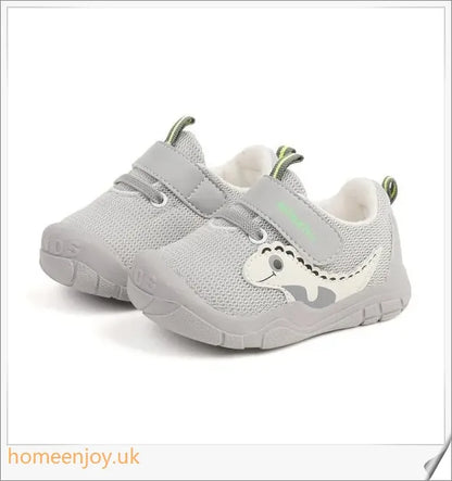 Baby Boy's Soft-Soled Toddler Shoes in a charming cartoon design, featuring breathable mesh and a non-slip, wear-resistant sole