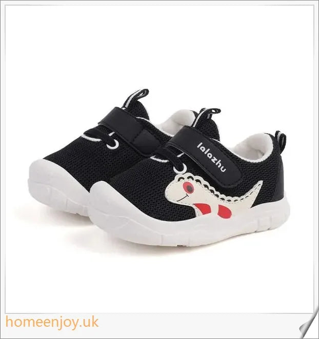 Baby Boy's Soft-Soled Toddler Shoes in a charming cartoon design, featuring breathable mesh and a non-slip, wear-resistant sole
