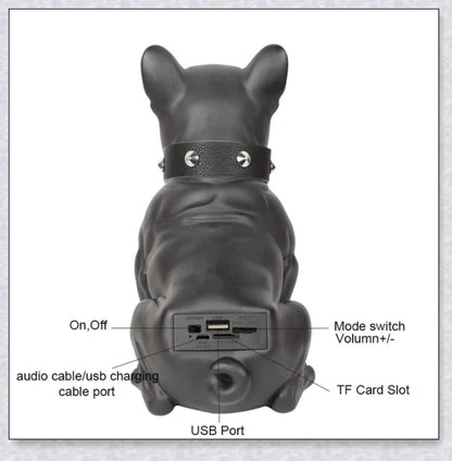Wireless Bulldog Speaker with Bluetooth connectivity, high-definition sound, and unique French bulldog-inspired design