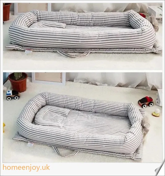 Dismountable Portable Toddler Travel Bed in various colours, featuring a comfortable sleep surface and durable, waterproof design