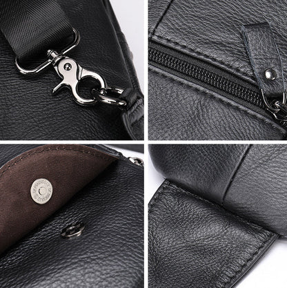Durable leather messenger bag with adjustable shoulder strap and spacious main compartment for secure storage and organisation