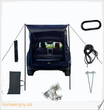 Weatherproof and versatile car trunk extension tent for outdoor adventures, with dual-layer design and secure magnetic fit