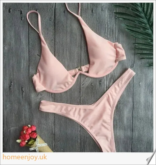 Vibrant multi-coloured bikini swimsuit with open back design and tight, high-elasticity fit