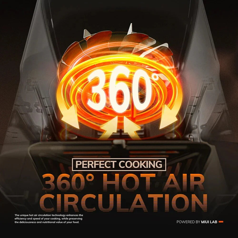 5L family-size air fryer with touch control, nonstick basket, and visible window for healthy and efficient cooking