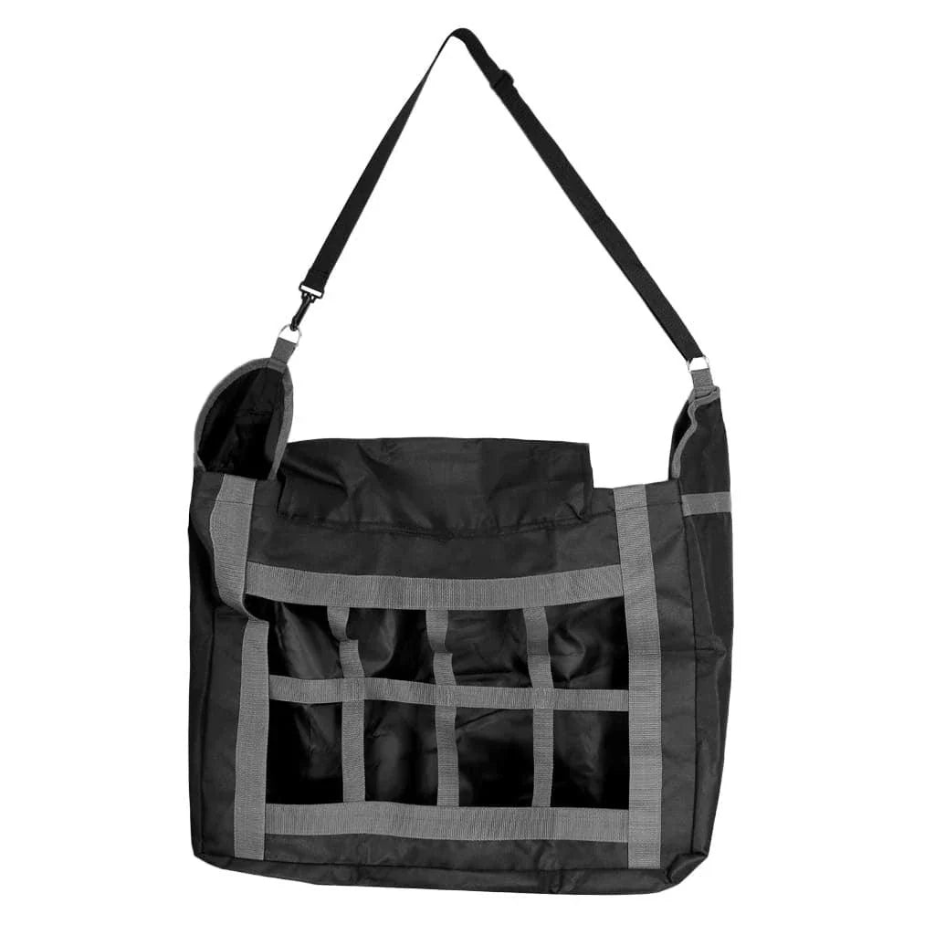 Adjustable Feed Bag for Horses made with durable 600D Oxford cloth, featuring an innovative design for a customised and mess-free feeding experience.
