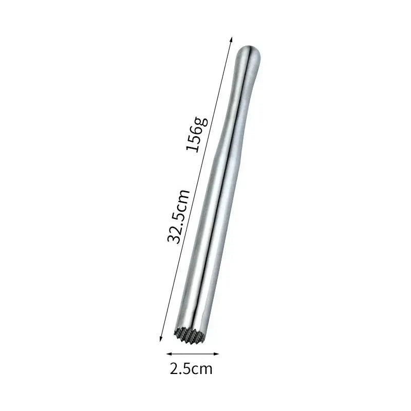 Cocktail Shaker Stick Muddler Drink Pusher - Premium stainless steel bar tool with unique lotus leaf design for creating delicious cocktails at home