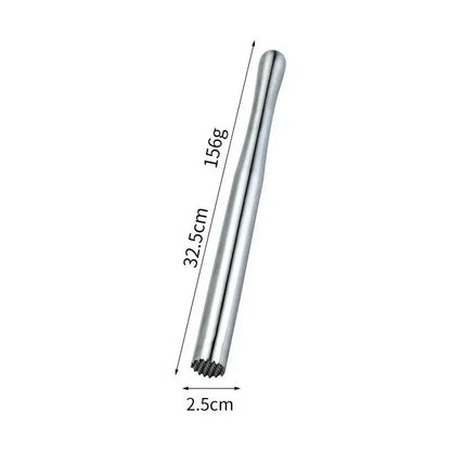 Cocktail Shaker Stick Muddler Drink Pusher - Premium stainless steel bar tool with unique lotus leaf design for creating delicious cocktails at home