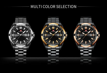 A stylish steel belt watch with a luminous dial and a durable chain, embodying British elegance and quality