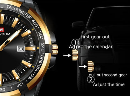 A stylish steel belt watch with a luminous dial and a durable chain, embodying British elegance and quality