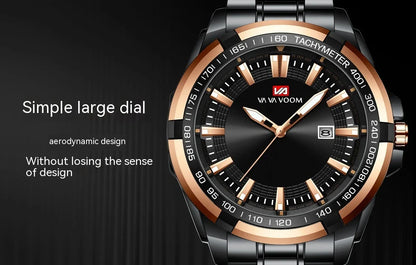 A stylish steel belt watch with a luminous dial and a durable chain, embodying British elegance and quality
