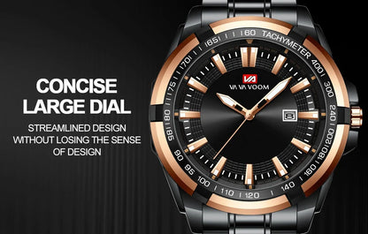A stylish steel belt watch with a luminous dial and a durable chain, embodying British elegance and quality