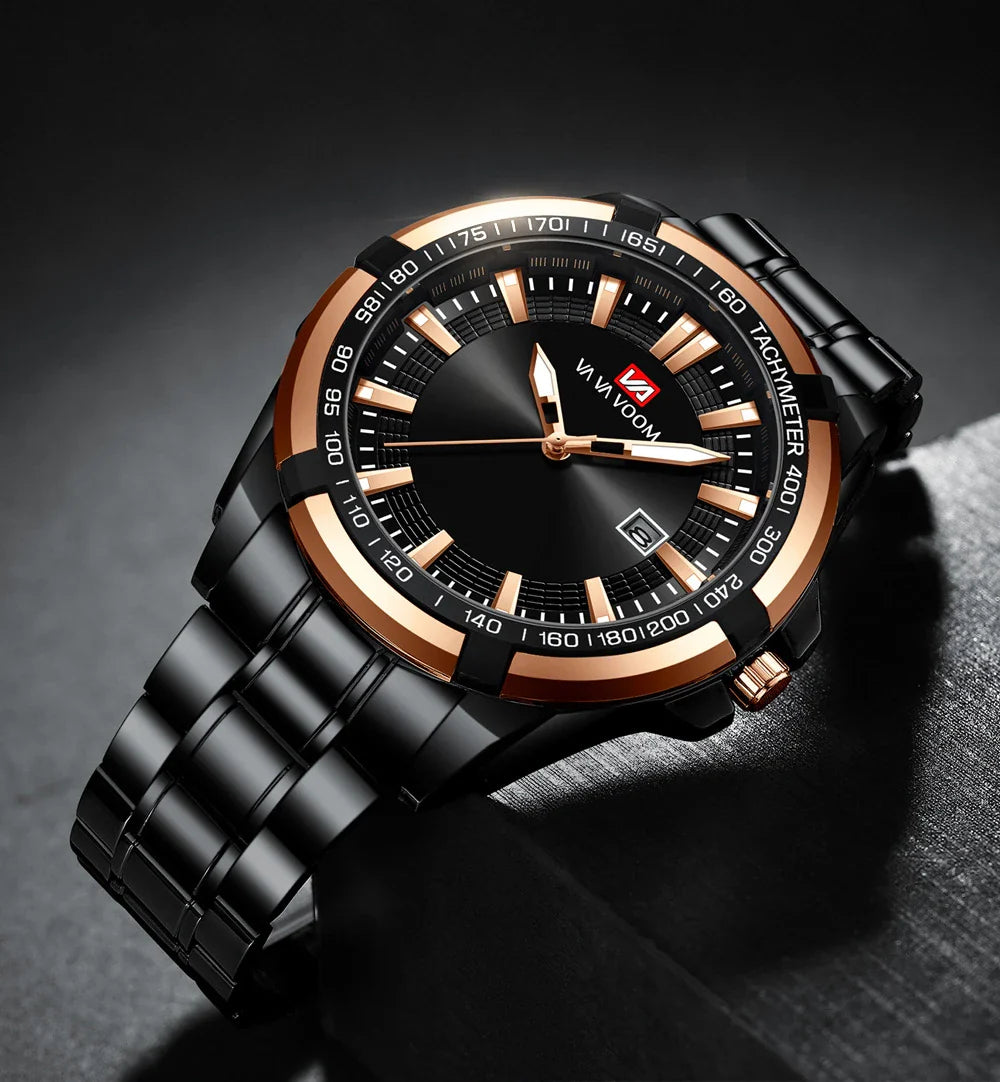 A stylish steel belt watch with a luminous dial and a durable chain, embodying British elegance and quality