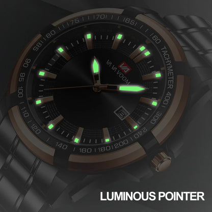 A stylish steel belt watch with a luminous dial and a durable chain, embodying British elegance and quality