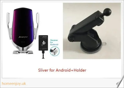 Car Wireless Charger Phone Holder with 360-degree rotation and automatic clamping for secure in-car charging