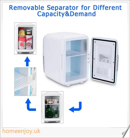 Compact 4L car refrigerator with cooling and warming capabilities, perfect for road trips and outdoor adventures